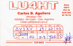 QSL LU4HT-50 MHz