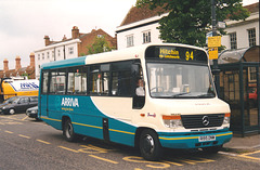 Arriva the Shires 2195 (R195 DNM) in Baldock – 26 May 1998 (396-35)