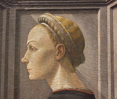 Detail of a Portrait of a Woman Attributed to Giovanni di Franco in the Metropolitan Museum of Art, March 2011