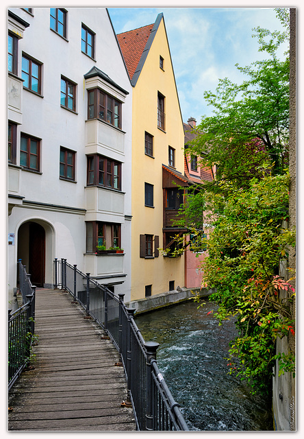 Zusammenfluss mittlerer und unterer Lechkanal