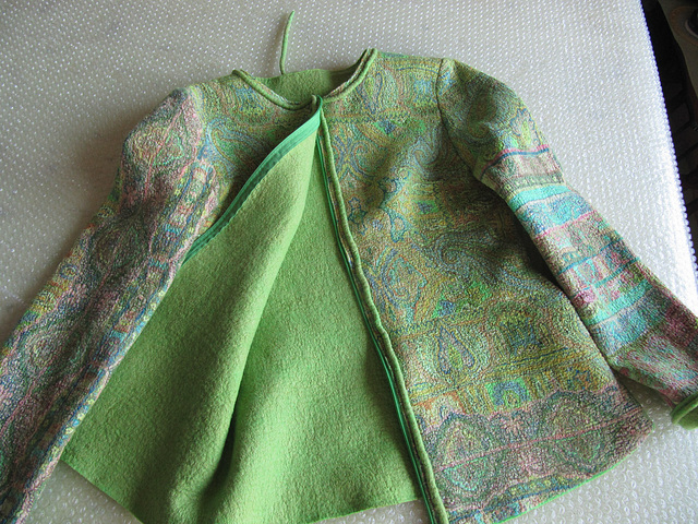 mint green nuno felted jacket