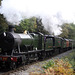 GWR 2800 class 2-8-0 2857+Bulleid West country class 4-6-2 34092 CITY OF WELL`S double head the 1J61 13.50 Heywood - Rawtenstall at Summerseat 19th October 2018. (ELR)