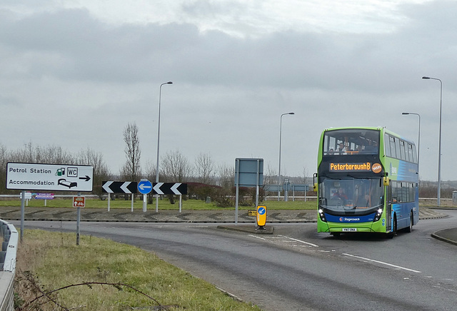 Stagecoach East 15291 (YN17 ONA) near Sawtry - 18 Feb 2019 (P1000272)