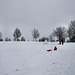 Schneebedeckter Spielplatz "Heider Kopf" (Breckerfeld) / 8.03.2023