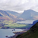 Looking from Mellbreak across Crummock Water and Buttermere to Fleetwith Pike (648m) (Scan from Feb 1996)