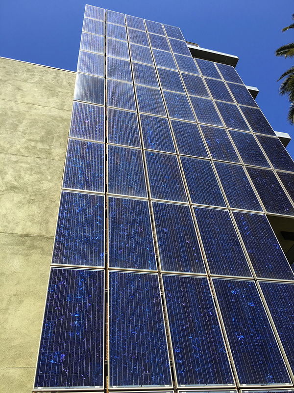 Solar Panels arrayed vertically (0847)