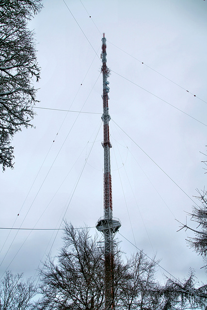 Sendemast Hordtberg des Langenberger Rundfunksenders, 301 m hoch (Velbert) / 9.12.2017