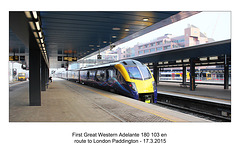 First Great Western 180 103 - Reading - 17.3.2015