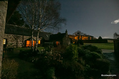 Courtyard lit by Super Blue Blood Moon