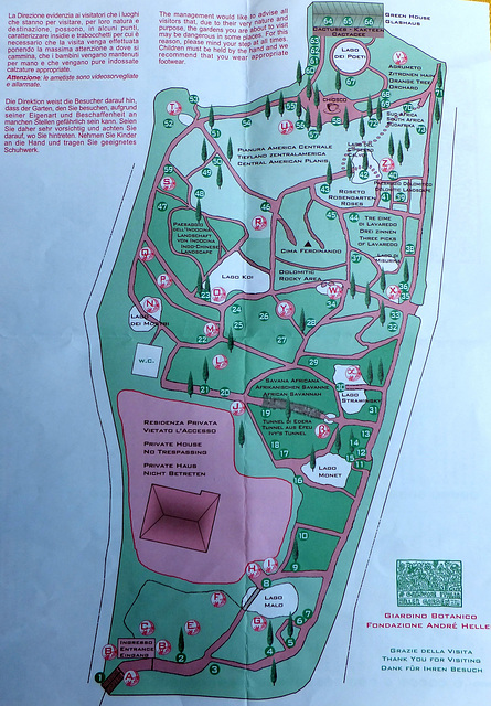 Plan des Giardino Botanico. ©UdoSm