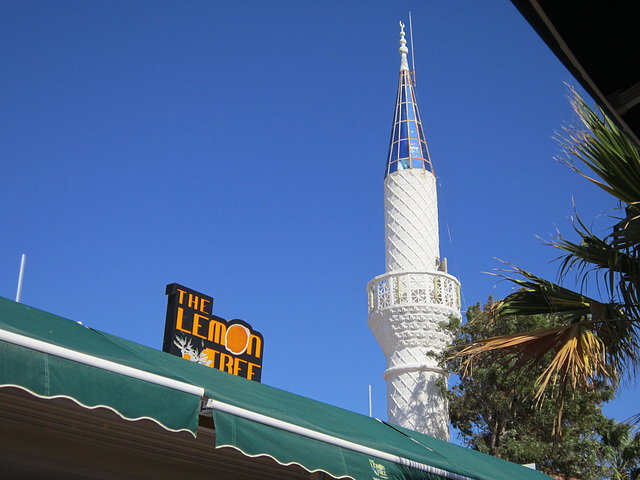 Rather ornately carved minaret