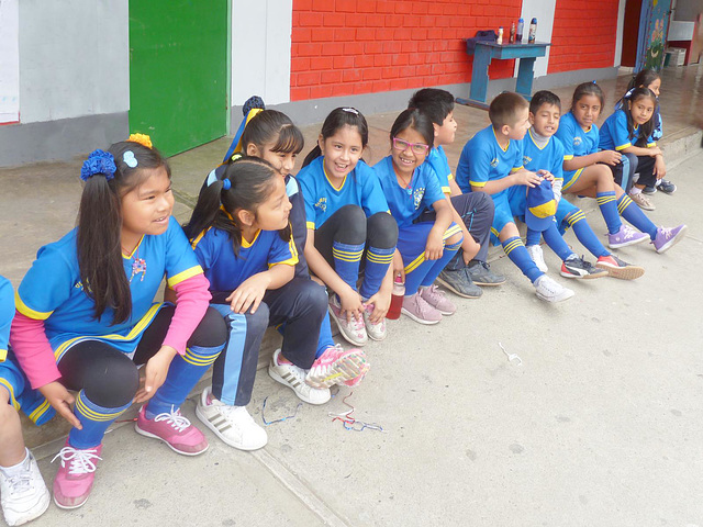 Happy kids in the school in El Agustino