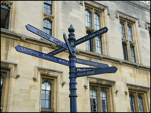 old signpost at Christ Church College