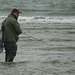 Man fly fishing for sea trout