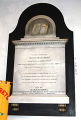 Memorial to Jesse and Sarah Bartleet of Graveley  Hill, Birmingham in Saint Margaret's Church, Ward End, Birmingham