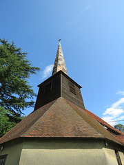 navestock church, essex  (54)render, tile, weatherboard and shingles on the late c14 timber tower