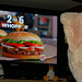 Our 53 Inch Costco Bear Watching His Favorite Advertisements on Television