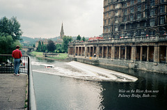 Weir on the River Avon near Pulteney Bridge, Bath (Scan from 1991)