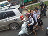 in a good mood in traffic jam ,Phnom penh_Cambodja