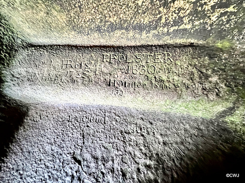 Ancient graffiti at the Dwarfie's Stane, on Hoy