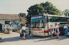 Excelsior Holidays 323 (A16 XEL) at the Smoke House Inn, Beck Row – 11 Jul 1994 (230-18A)