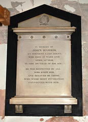 Monument to John Harris, Land Agent, Saint Margaret's Church, Ward End, Birmingham