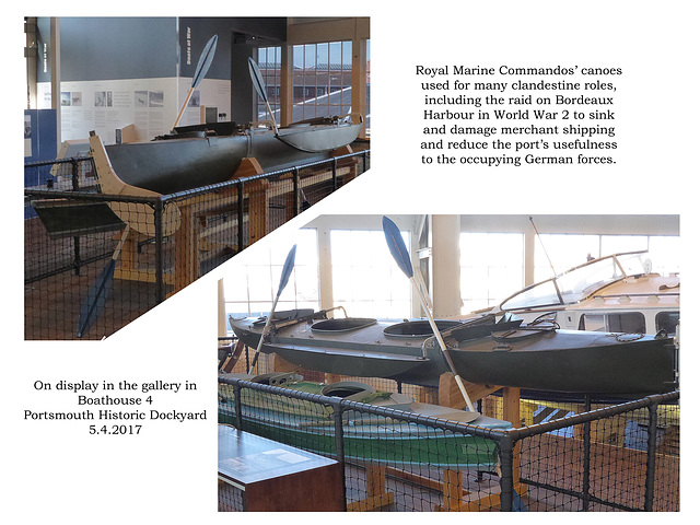 Royal Marine WW2 canoes Boathouse 4 Portsmouth 5 4 2017