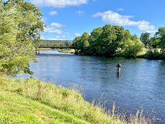 Salmon fisher in the Spey at Grantown