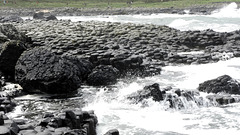 Sea battering the Giants Causeway