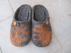 felted slippers - domestic wool