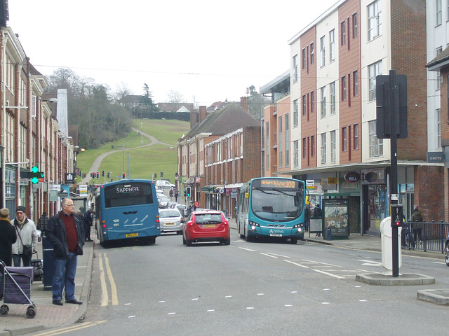 DSCF0835 Arriva buses in Hermitage Road, Hitchin - 23 Feb 2018