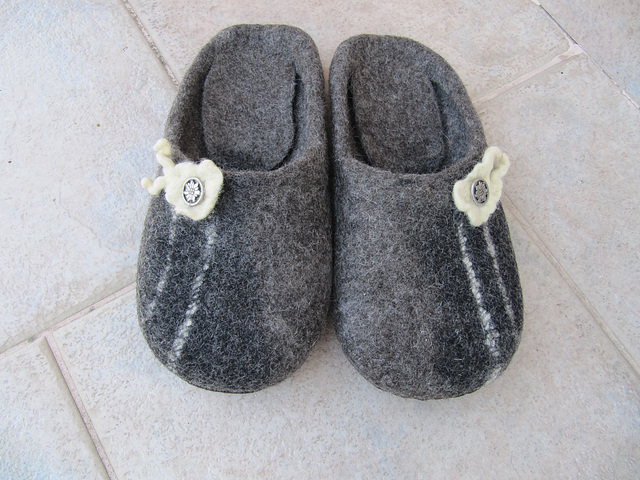 felted slippers - domestic wool