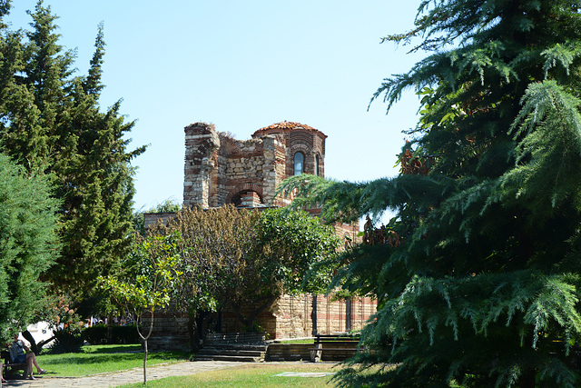 Bulgaria, Nessebar, The City Park and the Church of Christ Pantokrator