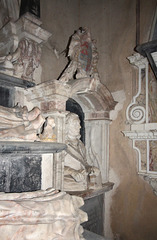 Detail of the Memorial to Sir Roger Smith (d1665), St Michael & All Angels Church, Edmondthorpe, Leicstershire