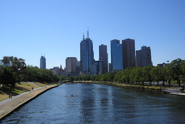 Looking West Along The Yarra River