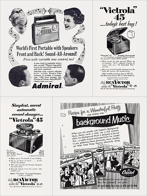 B & W Audio Ads, 1950s