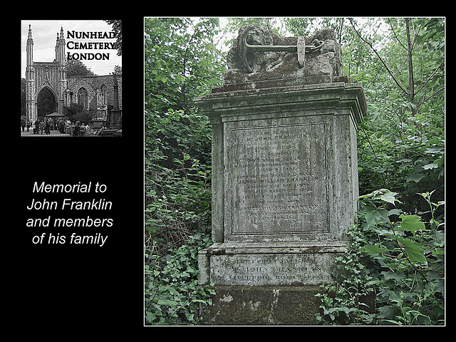 Nunhead Cemetery memorial to John Franklin & family 19 5 2007