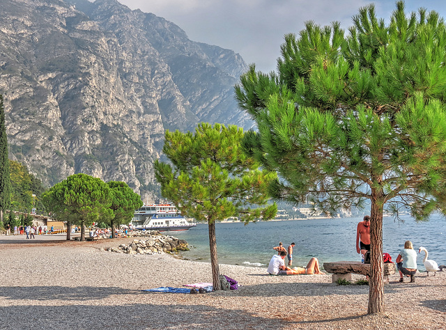 Der steinige Strand vom Gardasee