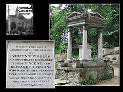 Nunhead Cemetery vault of Vincent & Rosanna Figgins 19 5 2007