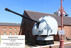 Explosion Portsmouth Historic Dockyard Naval 4 5in Mk8 gun