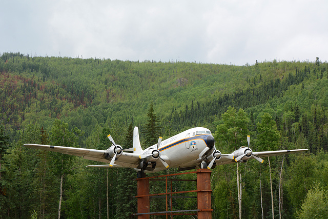 Alaska, Monument to Douglas DC-4 in Chena Hot Springs