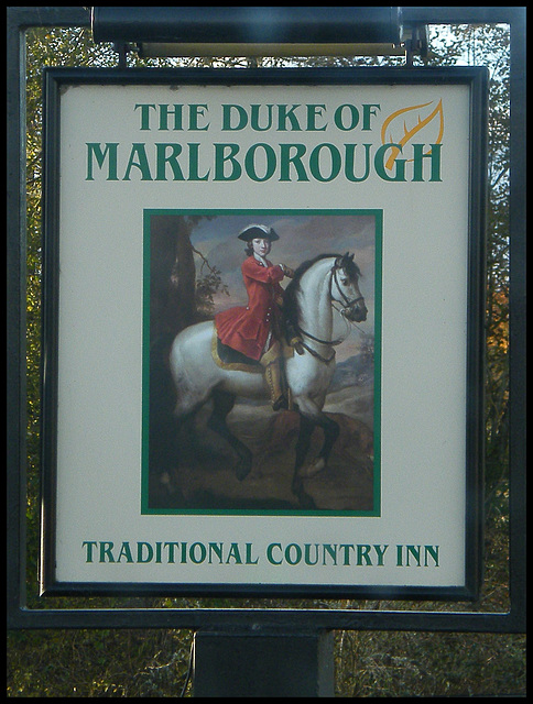 new Duke of Marlborough sign