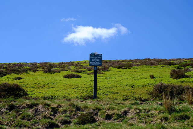 Footpath sign on White Brow