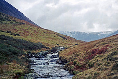 Mosedale Beck from near Raven Crag (Scan from Feb 1996)