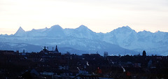 Alpenpanorama vor Sonnenaufgang