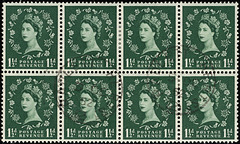 UK 1952 8x1½d