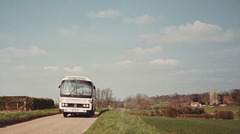 Ambassador Travel LL800 (OEX 800W) at Freckenham - 21 Apr 1985 (14-16)