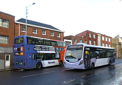 First Eastern Counties Buses in Norwich - 2 Dec 2022 (P1140128)