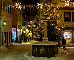 Milchmarkt im Schnee