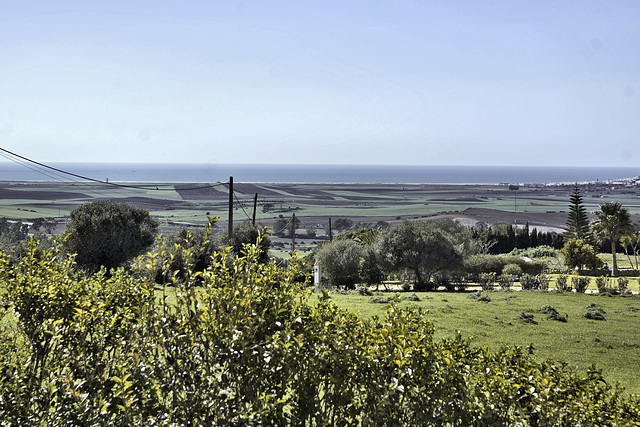 Looking Seawards – Viewed from Hotel Sindhura, Vejer de la Frontera, Cádiz Province, Andalucía, Spain